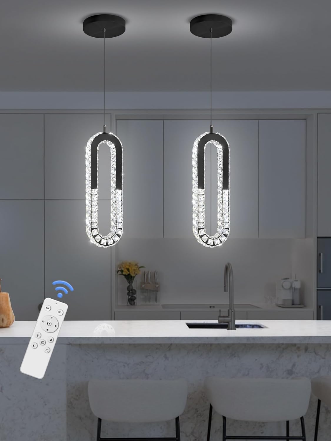 Modern Pendant Lighting 1-Light Chandelier Black Pendant Light Indoor Hanging Light Fixture for