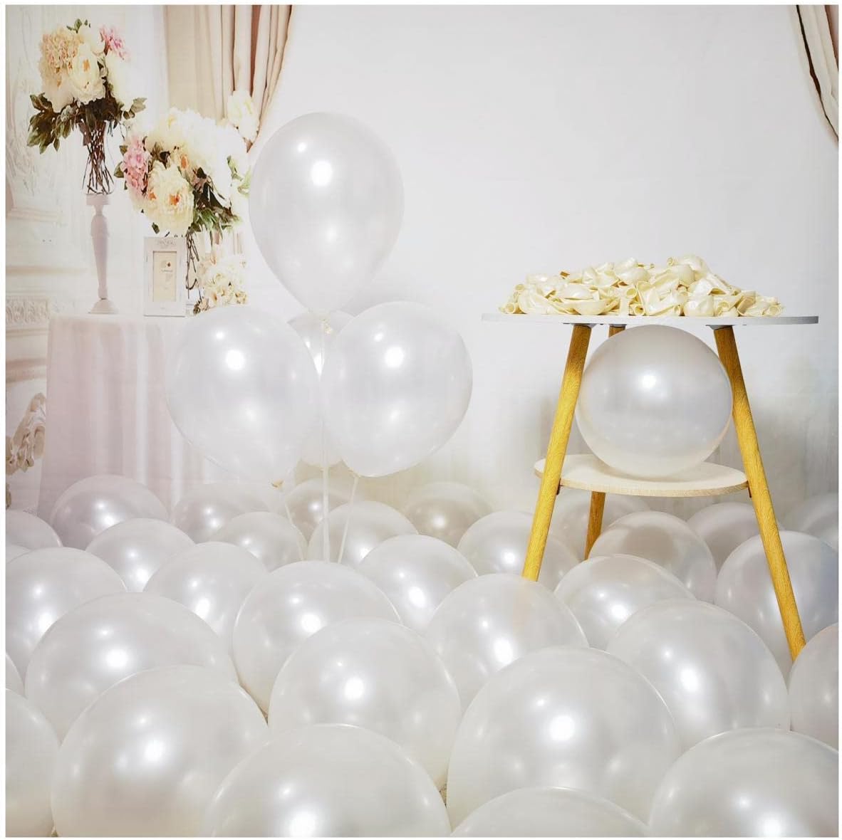 300 Pack White Pearl Balloons 12 inch Pearl White Latex Party Balloon Bulk for Various Party Events