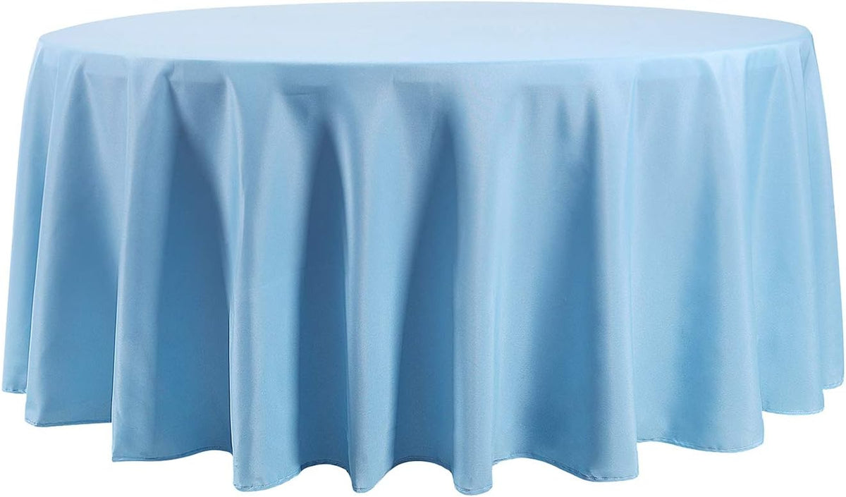 108 inch Round Tablecloth Washable Polyester Table Cloth Decorative Table Cover for Wedding Party