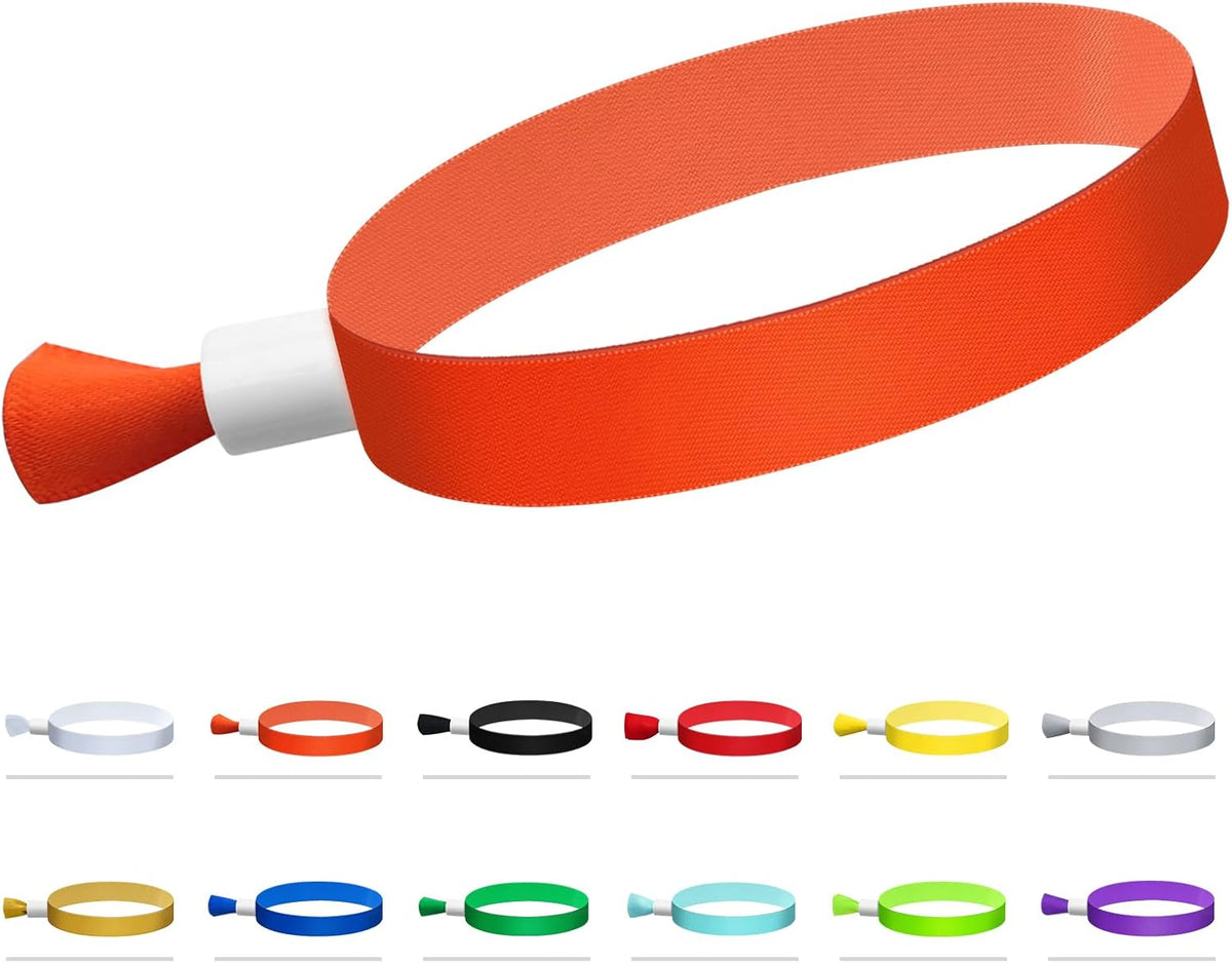 Green-Power America 100 Pcs Cloth Event Wristbands, Event Wristbands, Colored Wrist Bands for