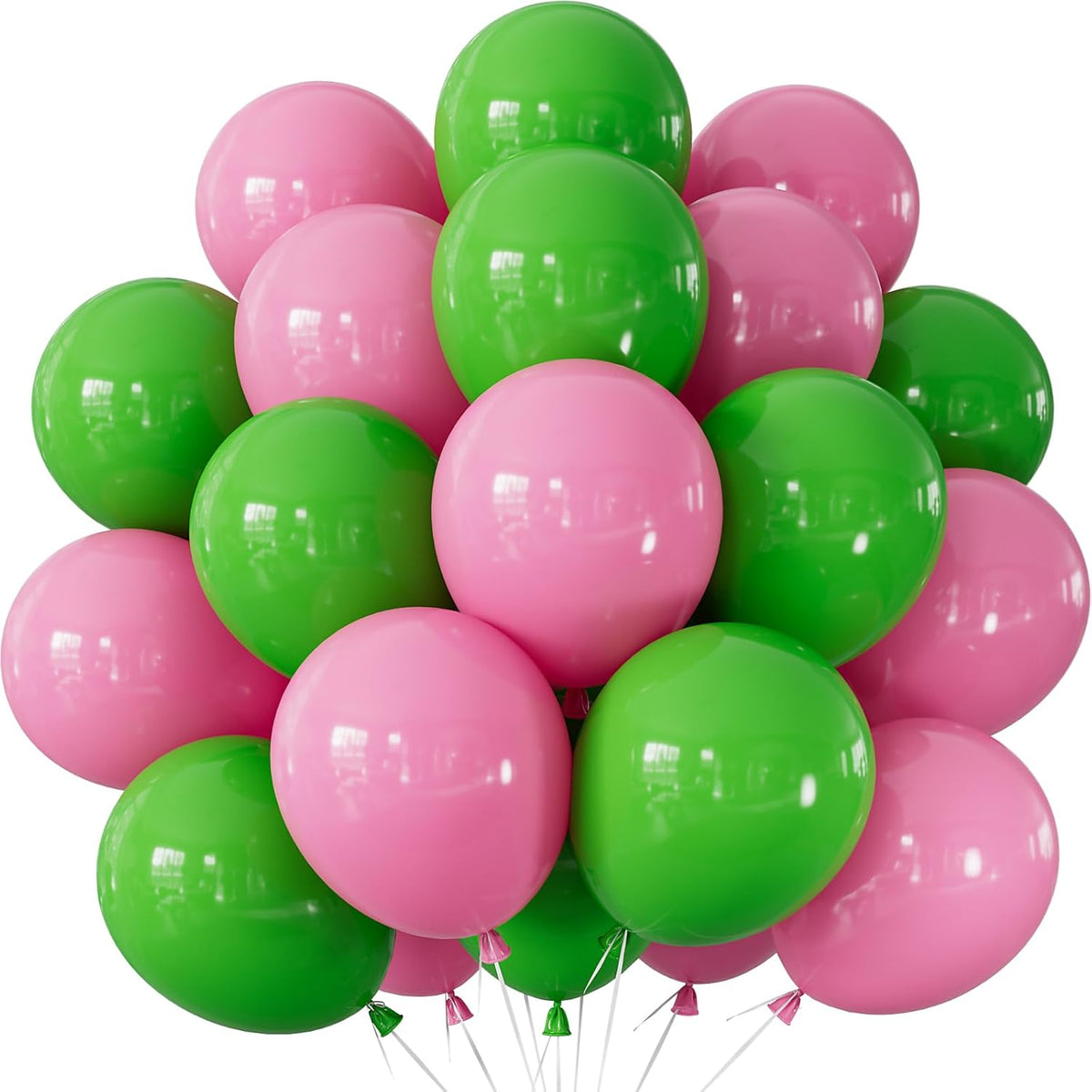 Pink and Green Balloons - Latex Balloons 12 Inch Dark Pink Balloon Green Party Balloon for Girl