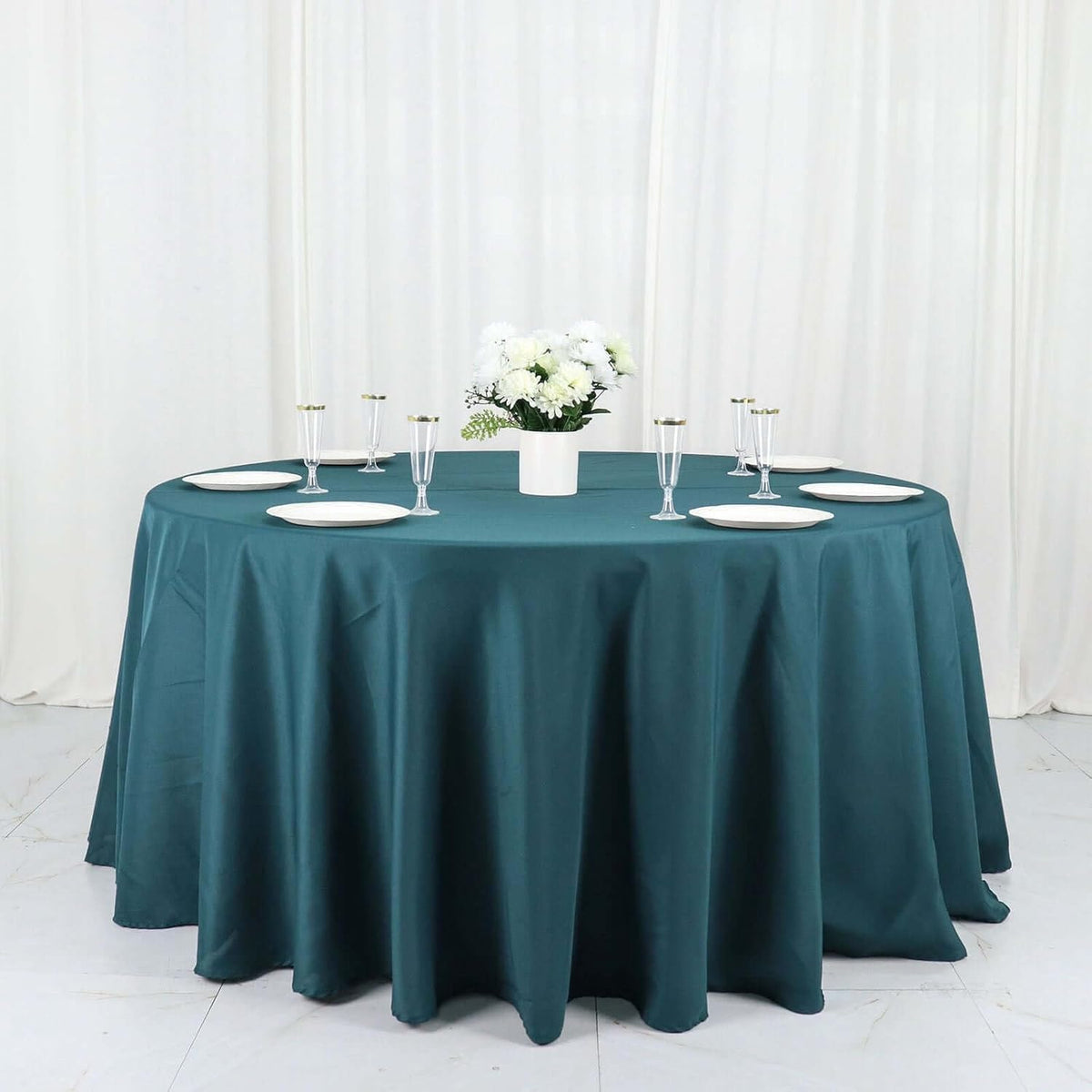 Efavormart Round Tablecloth, 120 Inch Stain & Wrinkle Resistant Washable Table Cloth, Decorative