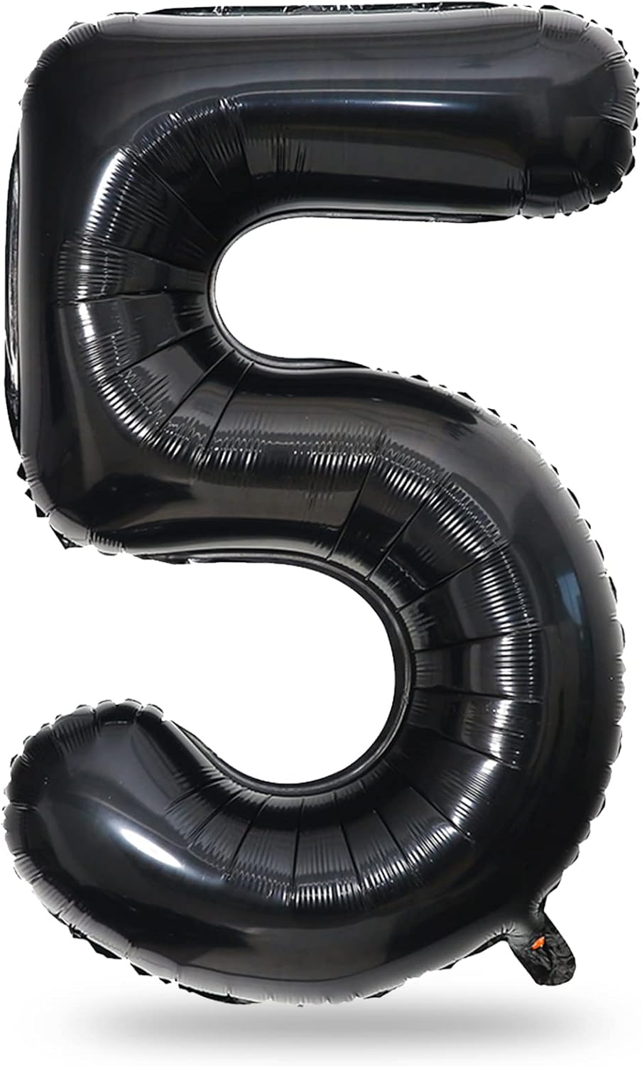 Black 5 Balloons, 40 Inch Large Foil Number Balloons Set 0-9, Self Inflating Digital 5 Helium
