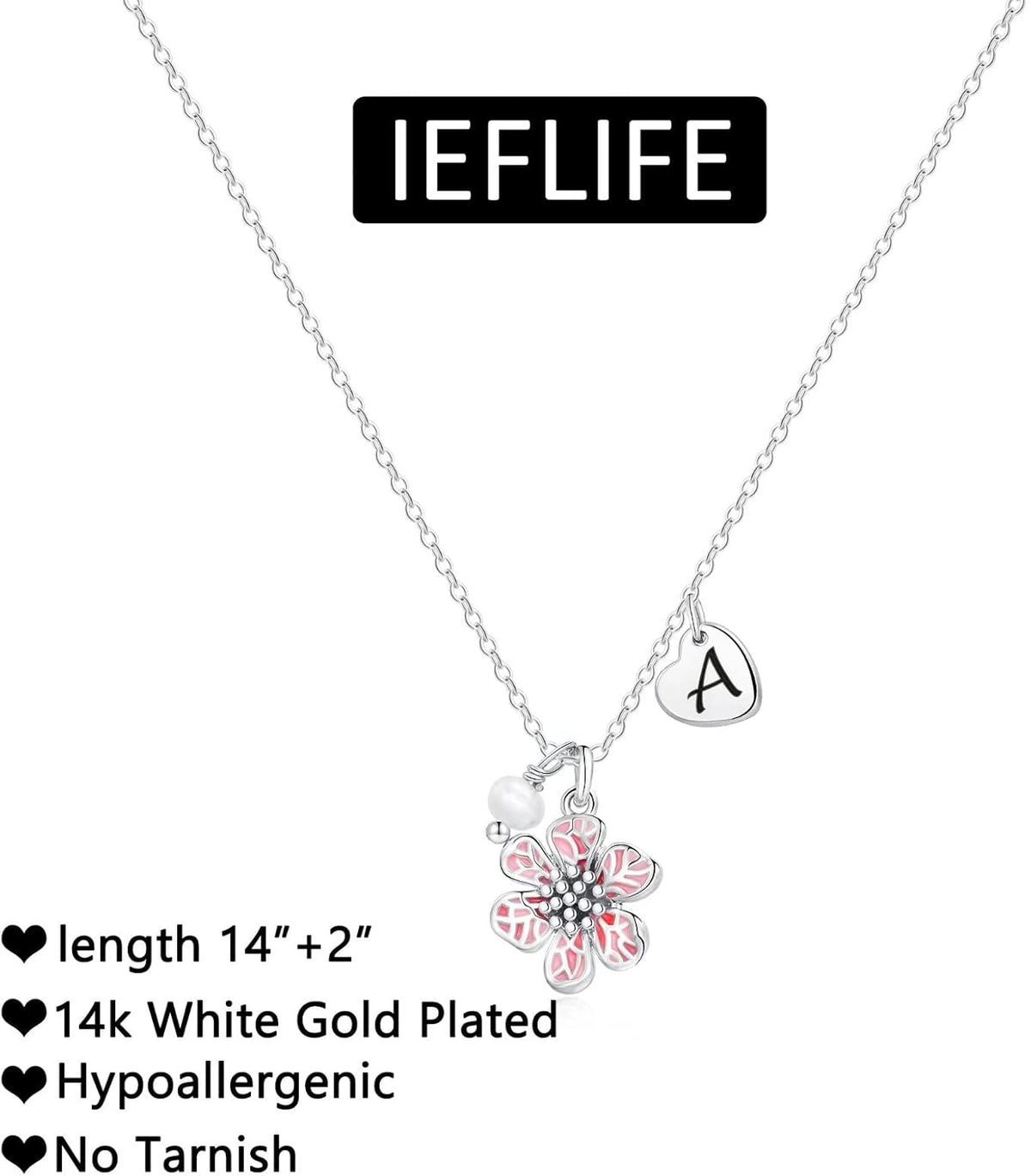 IEFLIFE Flower Girl Gifts - 14K-Gold-Plated Heart Initial Necklace Wedding Gift for Girls