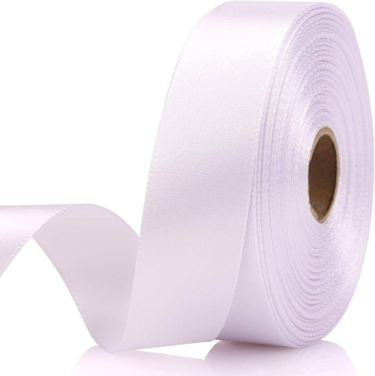 White 7/8 Inch 30 Yards Satin Craft Ribbon - Single Face Polyester Ribbon for Handmade Roses, Gift