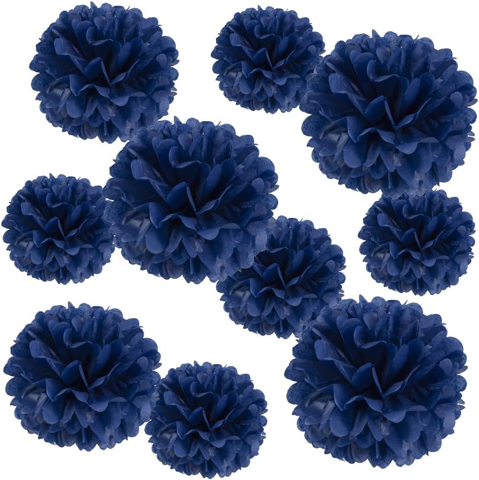 10 Pcs Paper Pom Poms Flowers for Wedding, Birthday Party, Baby Shower, Nursery Decor, Bachelorette
