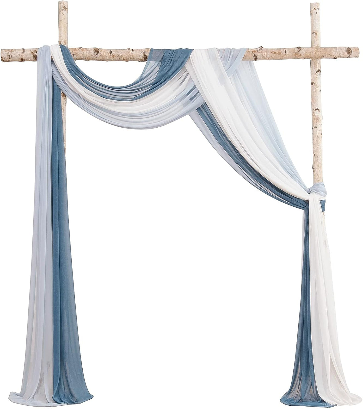 Floroom Wedding Arch Draping Fabric 3 Panels 20Ft Chiffon Fabric Drapes Arbor Drapery Wedding
