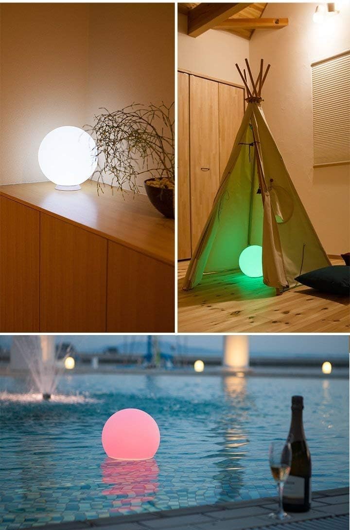 Mr.Go 8-inch Ultra-Fun LED Glowing Ball Light w/Remote, RGB Color Changing Globe Mood Lamp, 16