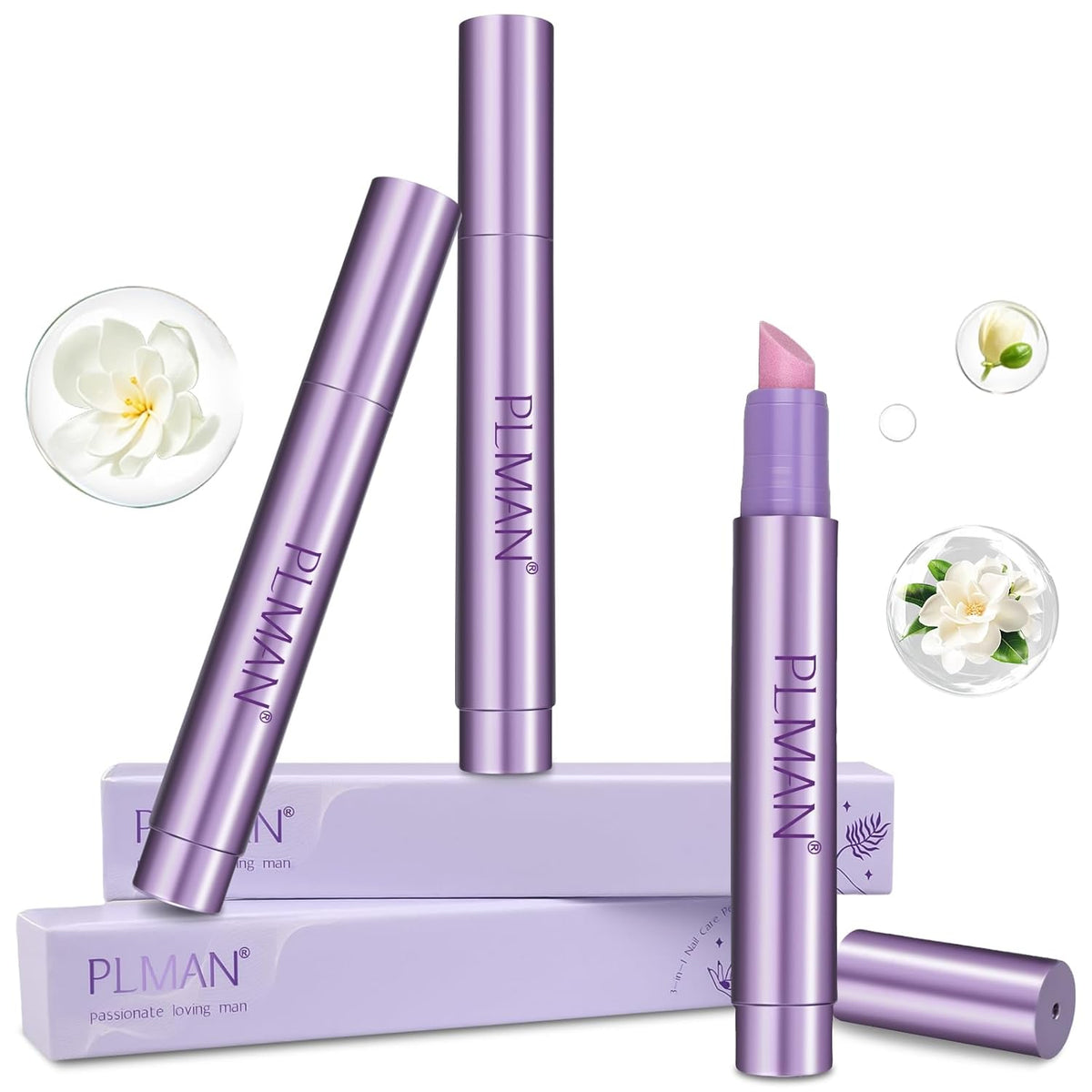 3PCS 3-in-1 Cuticle Oil Pen, Cuticle Pusher Nail Oil Pen with Ceramic Tip, Nail Care Pen, Cuticle