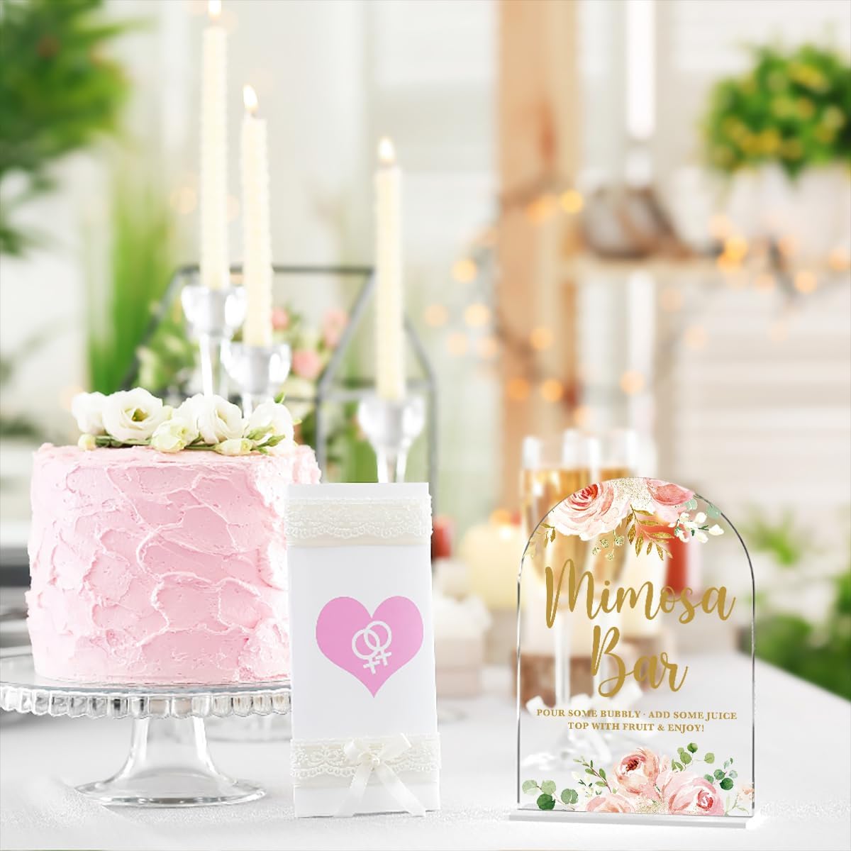 Acrylic Wedding Signs, Bridal Shower Decorations, Mimosa Bar Signs for Reception, Modern