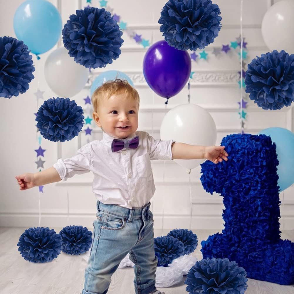 10 Pcs Paper Pom Poms Flowers for Wedding, Birthday Party, Baby Shower, Nursery Decor, Bachelorette