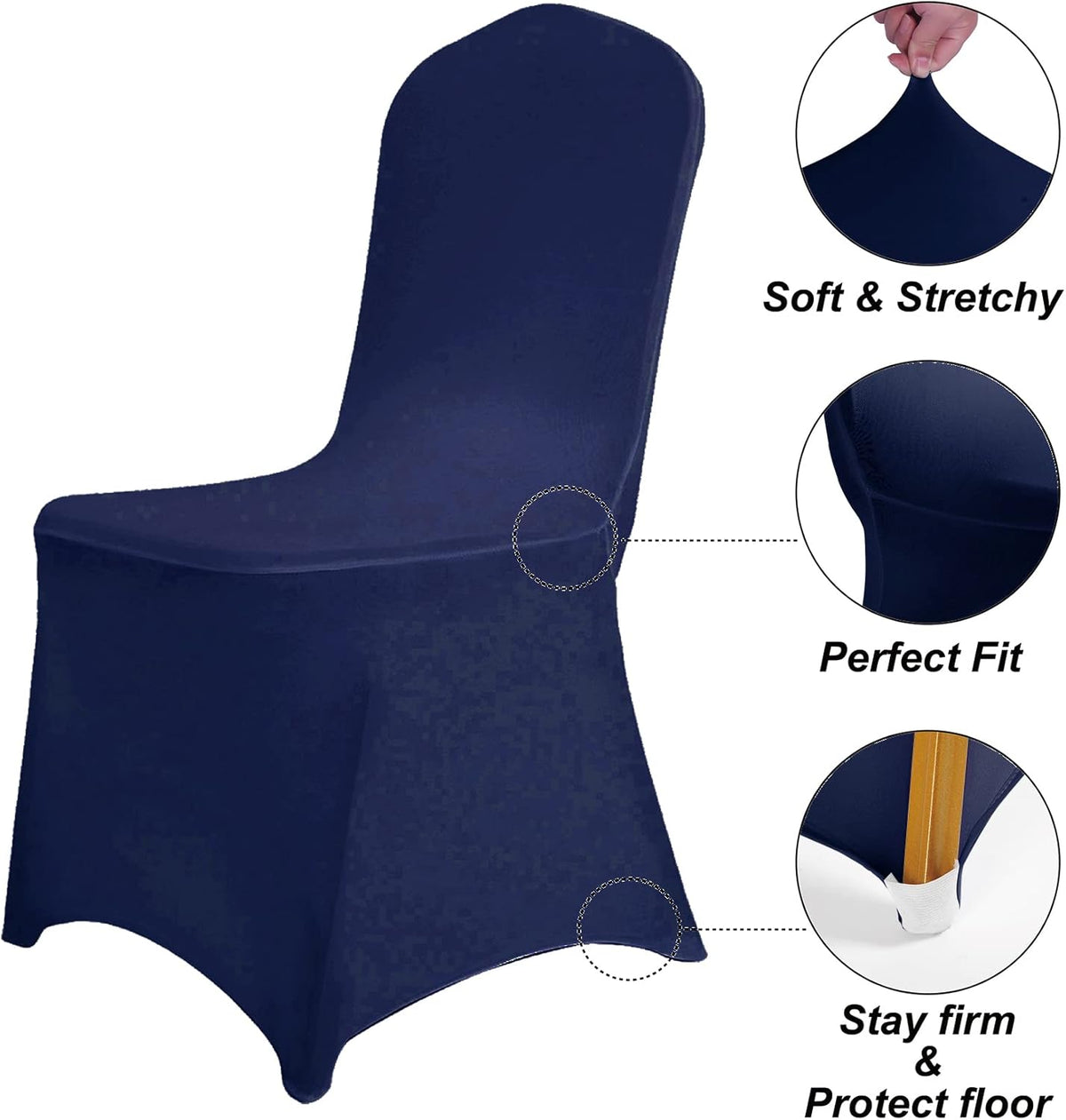 SUPERO Waterproof Spandex Chair Cover 25PCS, Stretch Dining Chair Covers, Polyester Outdoor Chair