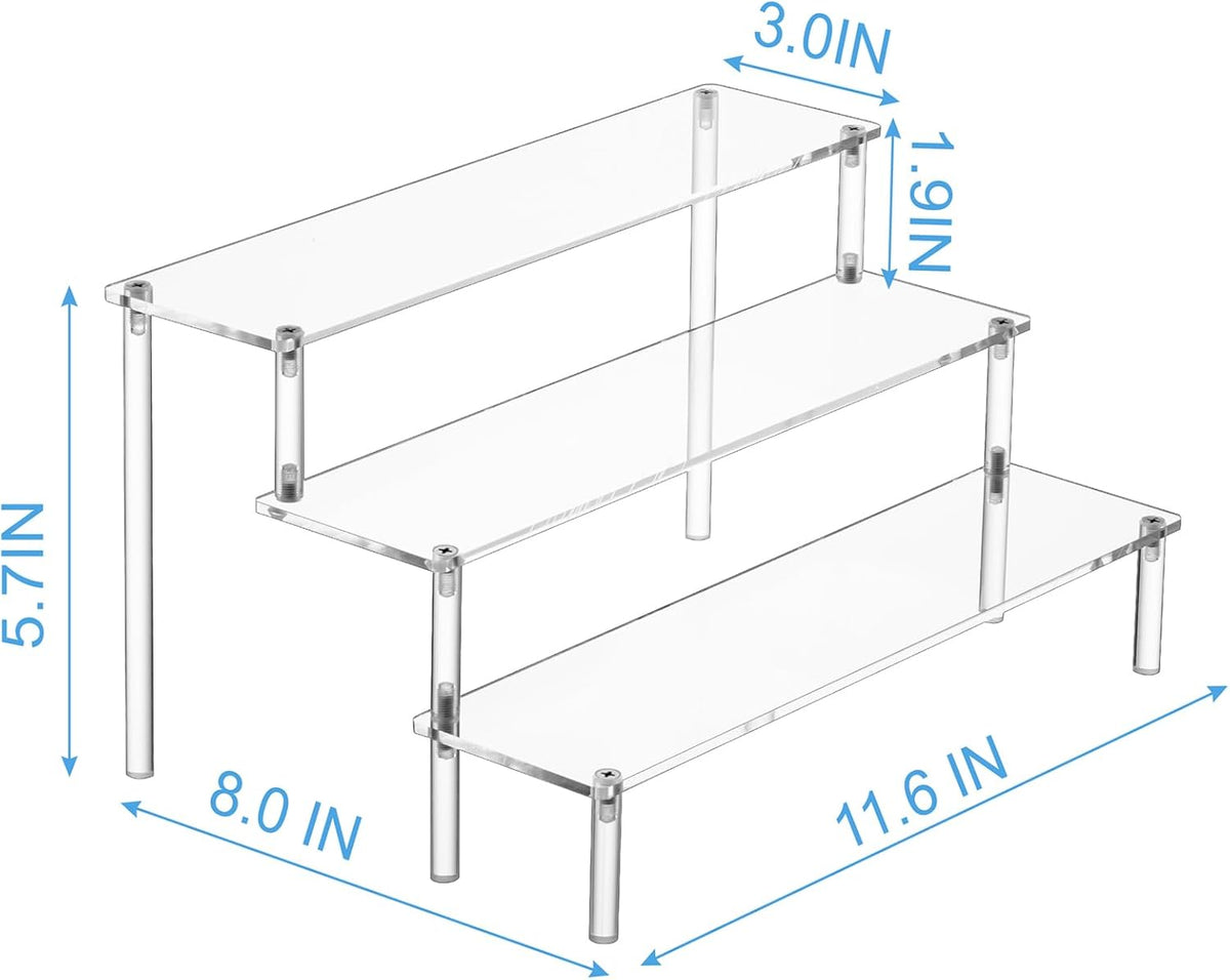 Large Acrylic Display Risers, Perfume Stand Organizer, Clear Acrylic Shelf Risers for Display