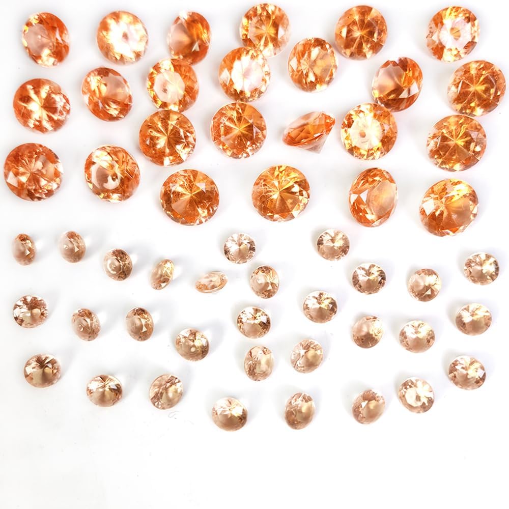HappyFiller 720 PCS Champagne Acrylic Diamonds Gems for Fall Decoration Vase Fillers,Wedding