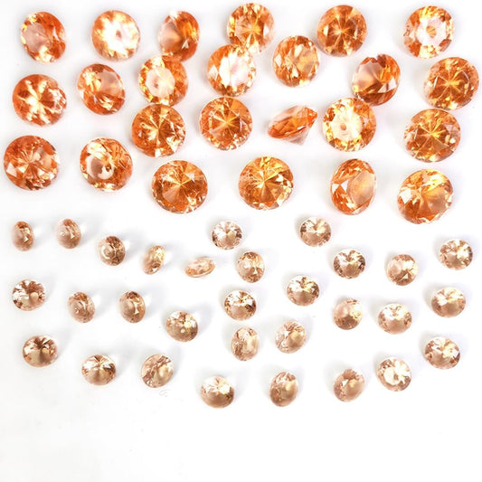 HappyFiller 720 PCS Champagne Acrylic Diamonds Gems for Fall Decoration Vase Fillers,Wedding