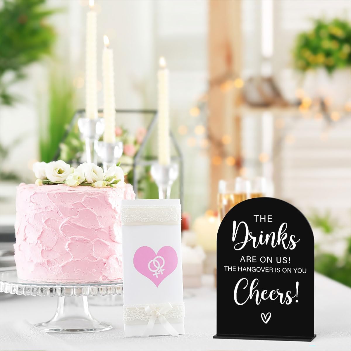 Acrylic Wedding Sign, Bridal Shower Decorations, The Drinks Sign for Ceremony, Modern Font Table