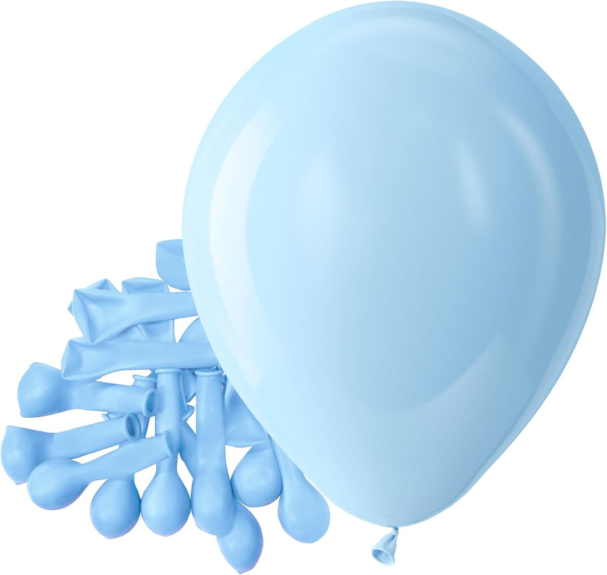 Bezente Pastel Blue Latex Party Balloons - 150 Pack 5 inch Round Helium Light Blue Bridal Blue