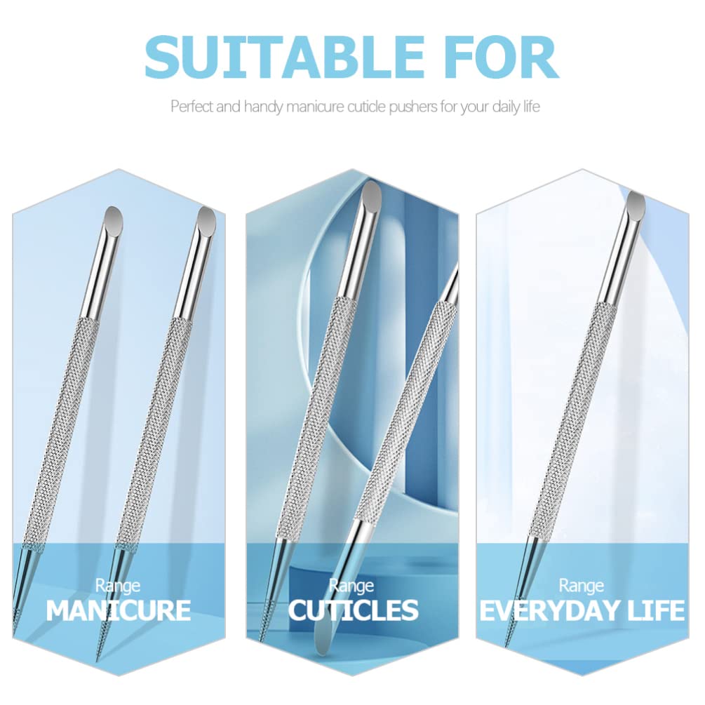 4pcs Stainless Steel Cuticle Pusher Nail Dotting Pen Metal Dead Skin Remover for Professional