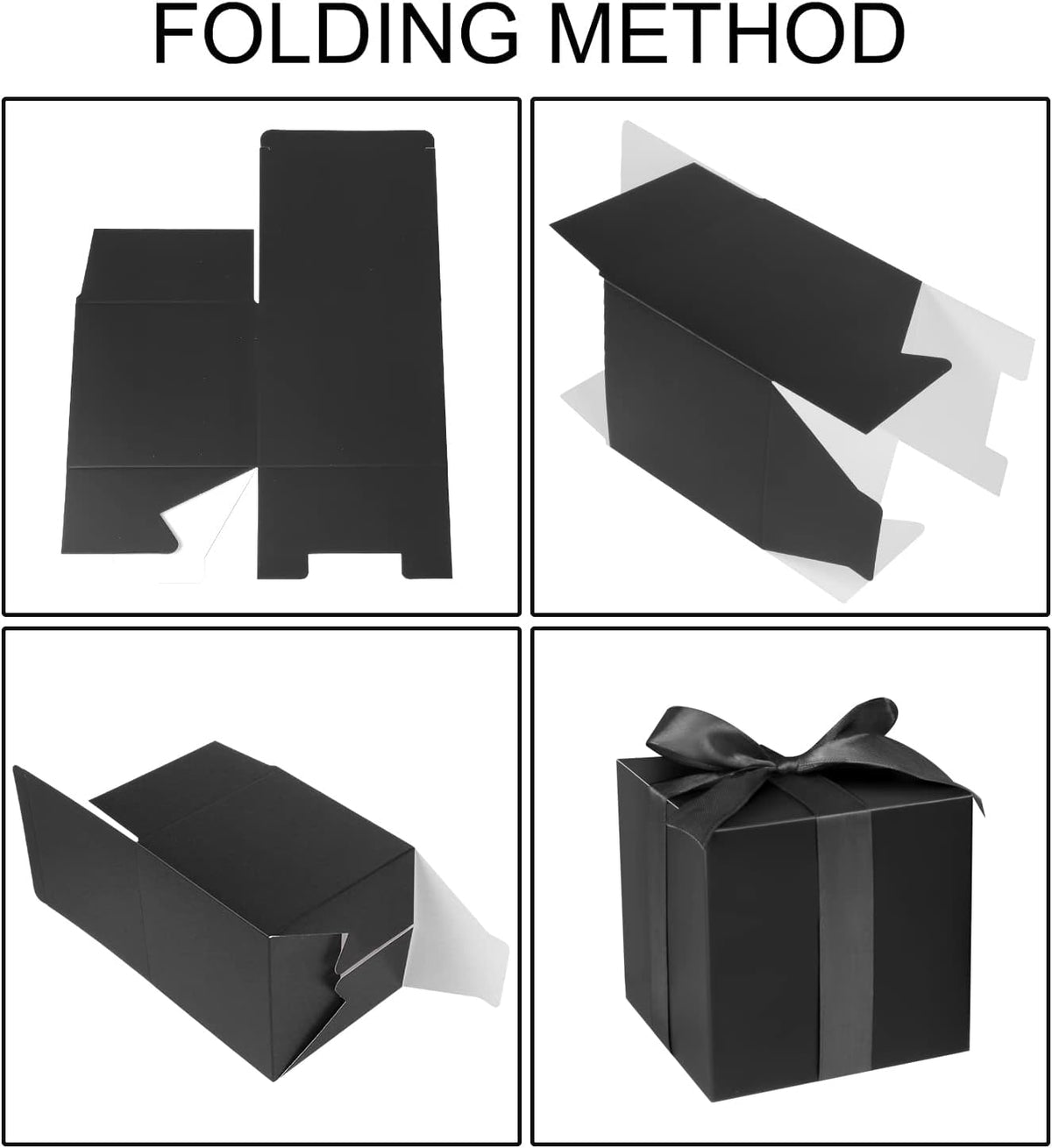 COTOPHER Small Gift Boxes 25 Pack 6x6x6 inches Black Gift Boxes with Lids for Gifts, Crafting