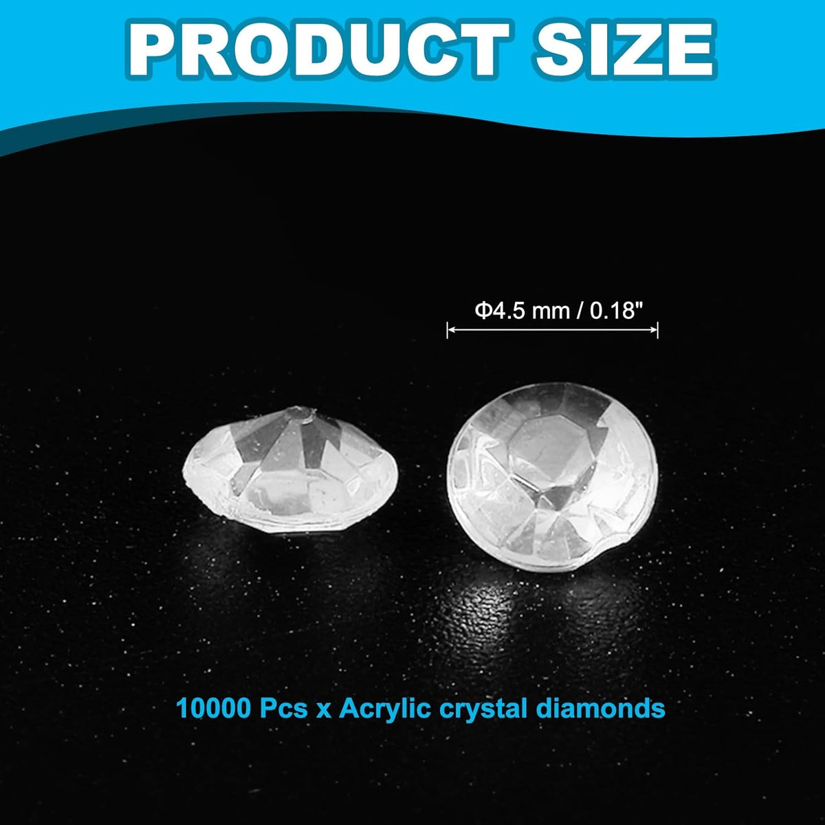 PATIKIL 10000 Pcs Wedding Table Scatter Confetti Crystals 4.5mm Acrylic Diamonds Vase Fillers Gems