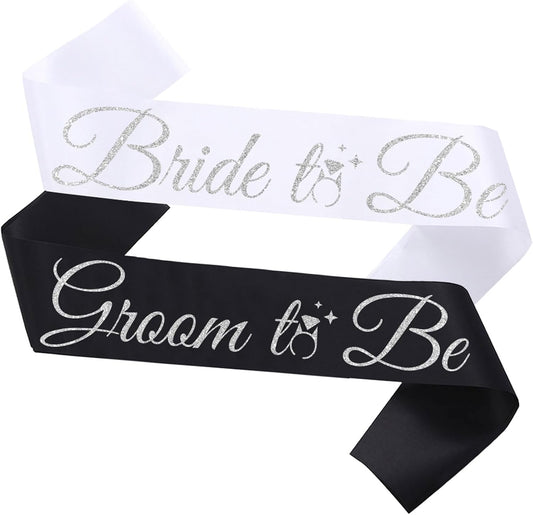 Bride Sash Bachelorette Party Bride and Groom to Be Sash for Bridal Shower Wedding Hen Party