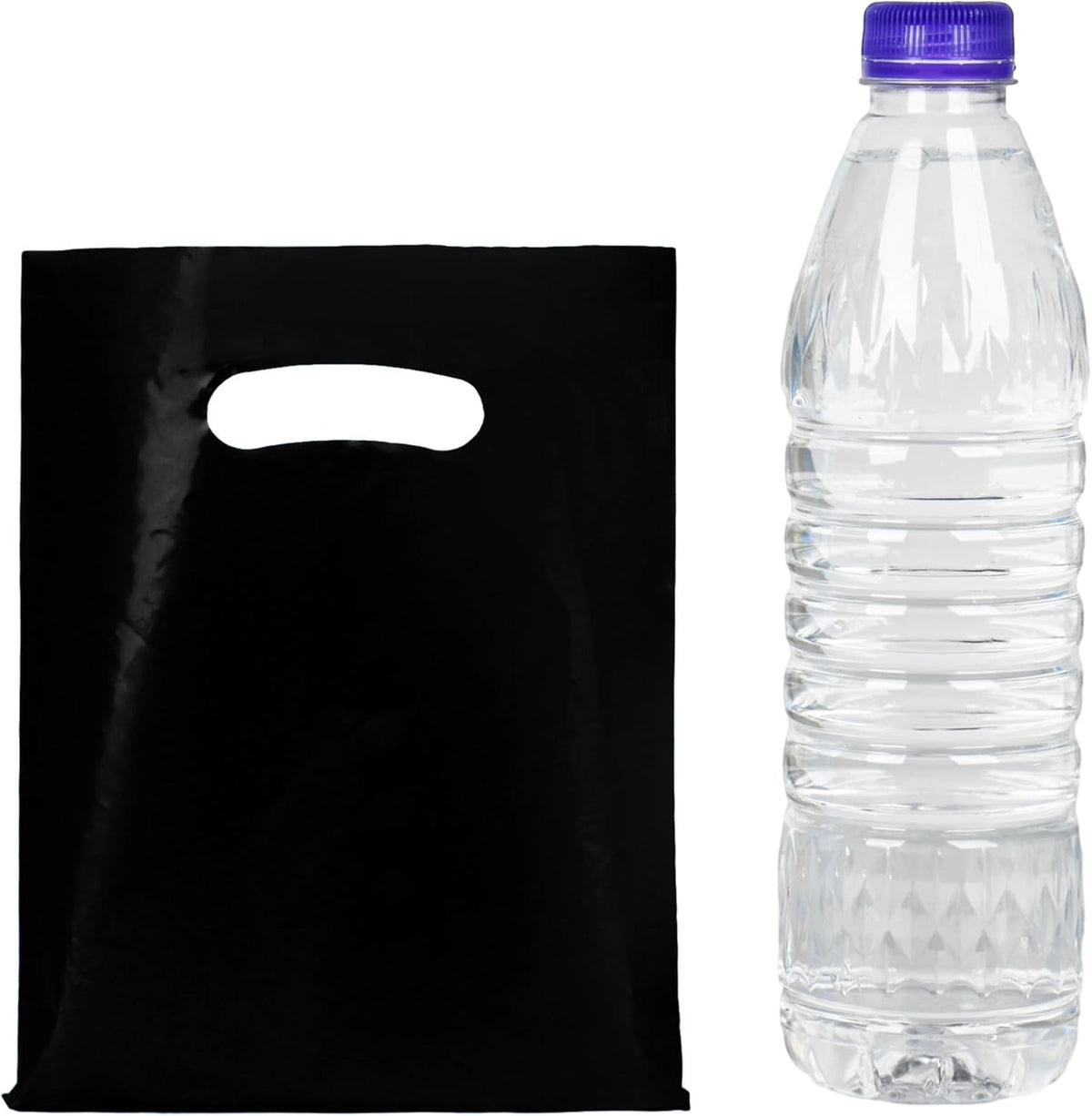 100 PCS Black Small Gift Bags, 6"x8" Merchandise Bags for Small Businesses, Goodie Bags Party Favor