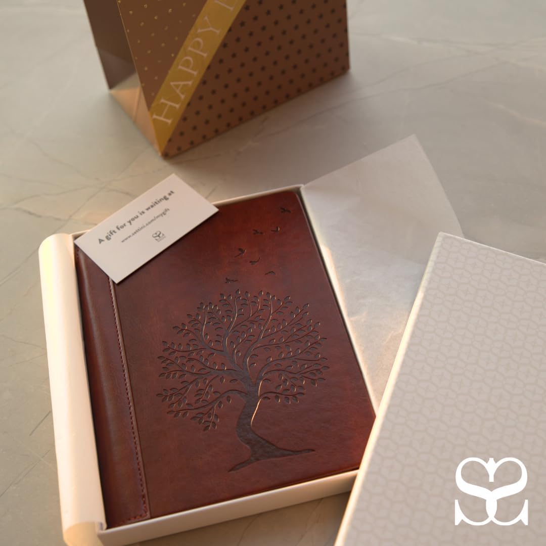 SETTINI® Lined Journal - Cat Journal for Writing Gift Set - Hardcover Vegan Leather, Includes