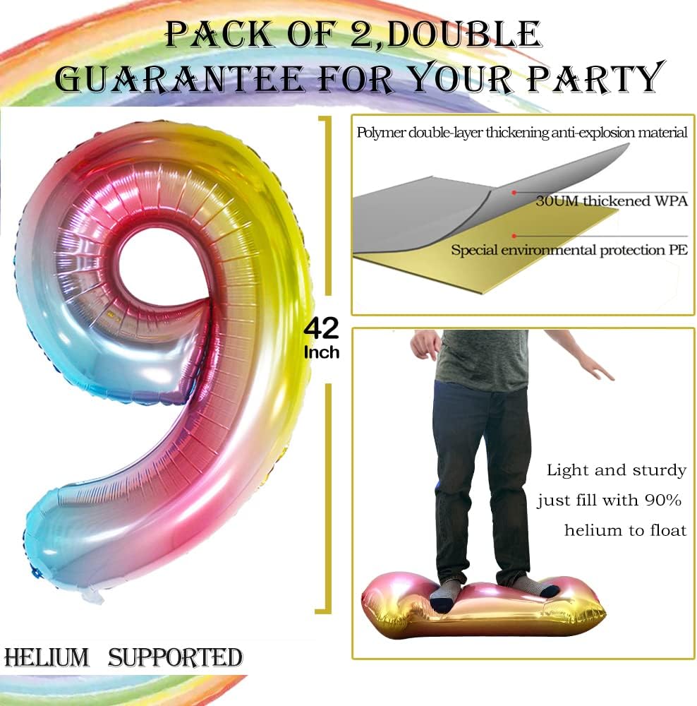 GOER Number 90 Balloons for 90th Birthday Party Decorations,42 Inch Jumbo Foil Helium Balloons for