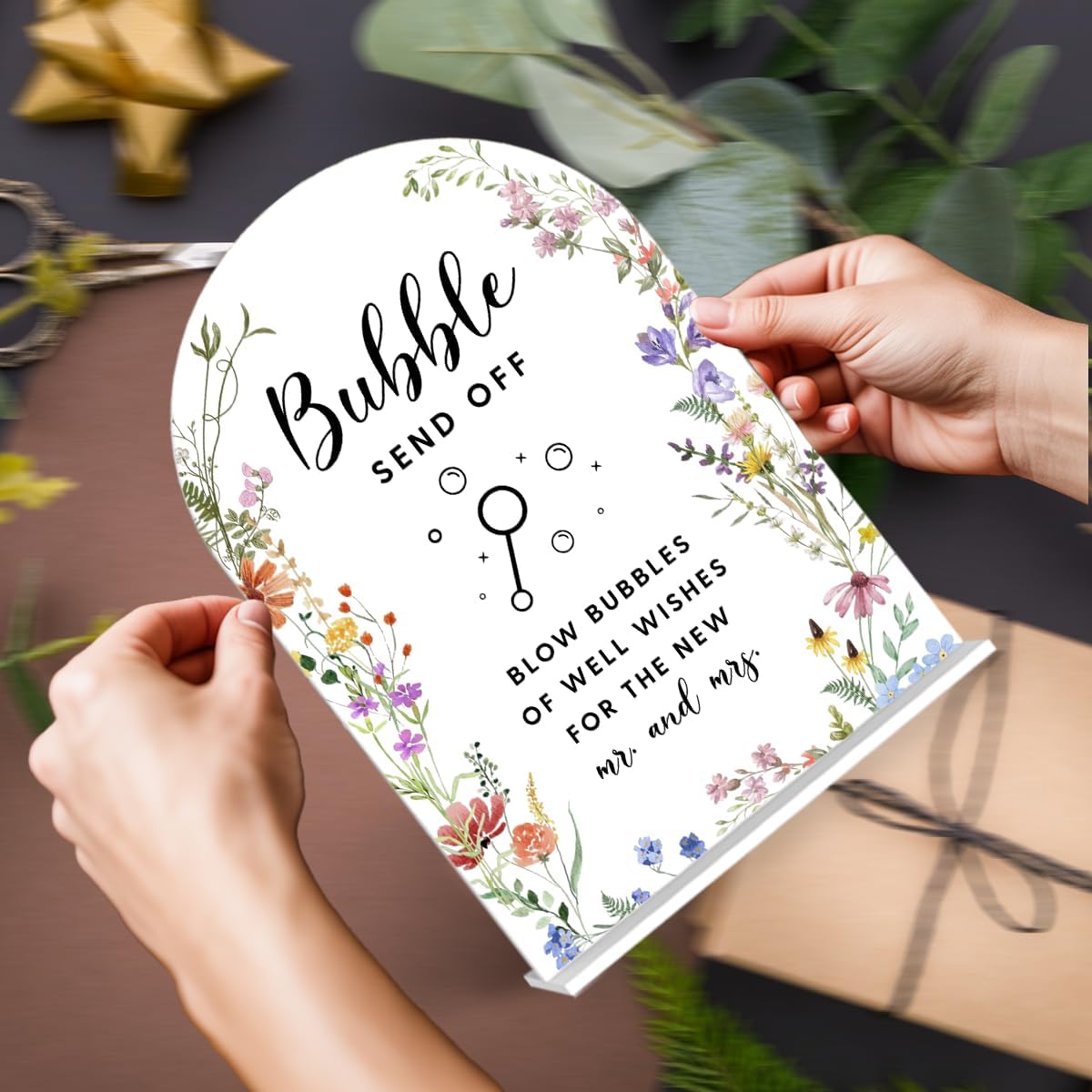 Acrylic Wedding Signs, Bubble Send Off Signs for Marriage Reception, Bridal Shower Decorations