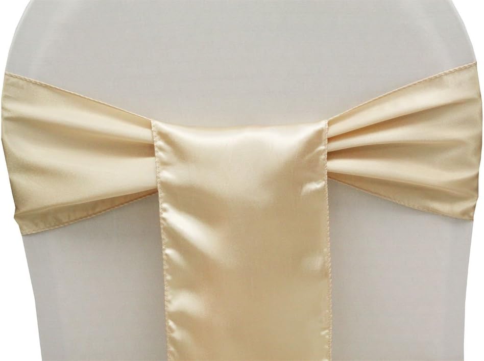 MDS Pack of 125 PCS Satin Chair Sashes Charmeuse Sateen Dining Chair Bows Ribbon Ties Back Sash for