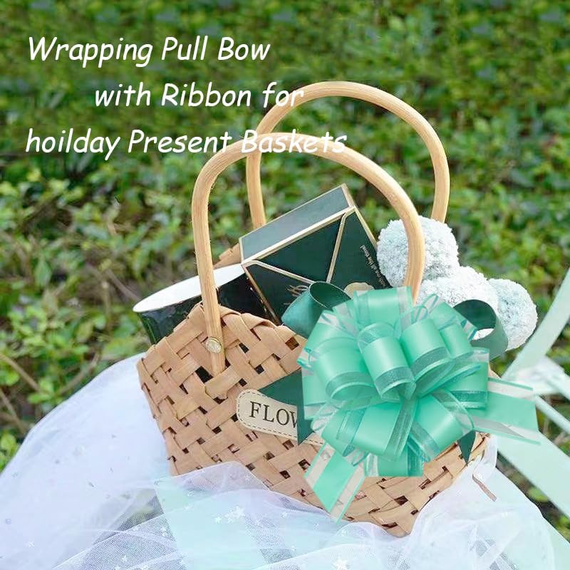6 Pieces Large Pull Bows,6 inches,Bow for Gift Wrapping,Pull Bows for Christmas Party Birthday Gift