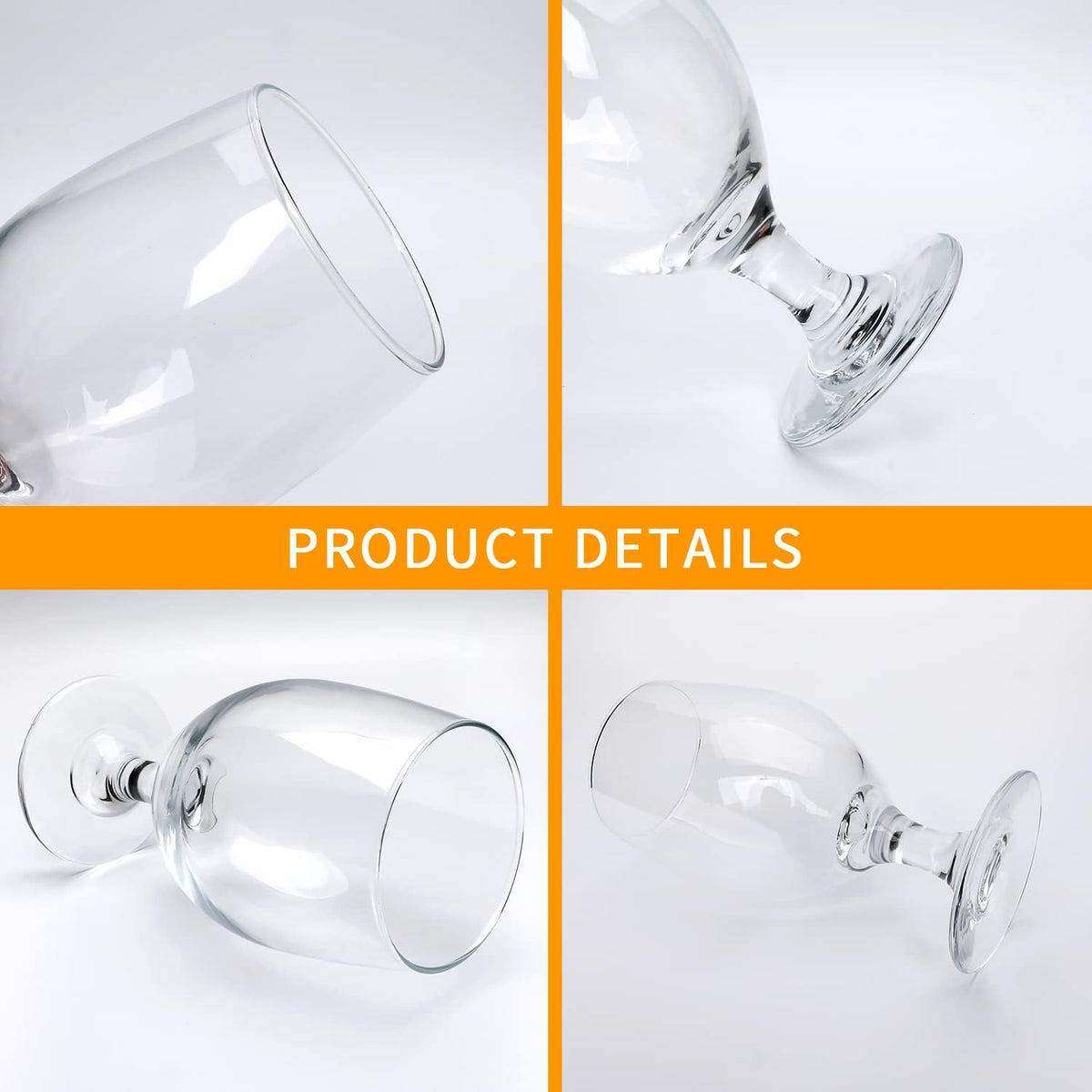 13 OZ Red&White Wine Glasses,Clear Water Goblets Set of 12,Multi-purpose Water Goblet Glasses