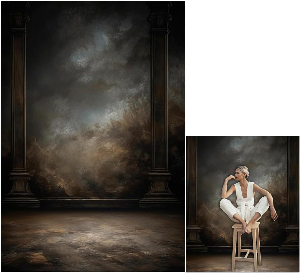 6x9ft Dark Vintage Photography Backdrops Portrait Photo Backdrop Wedding Bridal Show Birthday