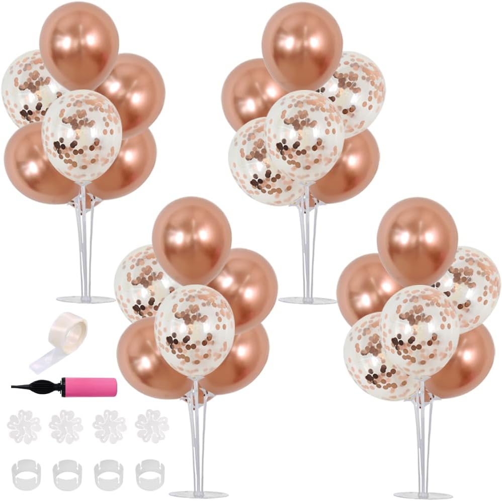 TONIFUL Rose Gold Balloon Stand Centerpiece Table Decorations,Balloons Stand Kit for Bridal