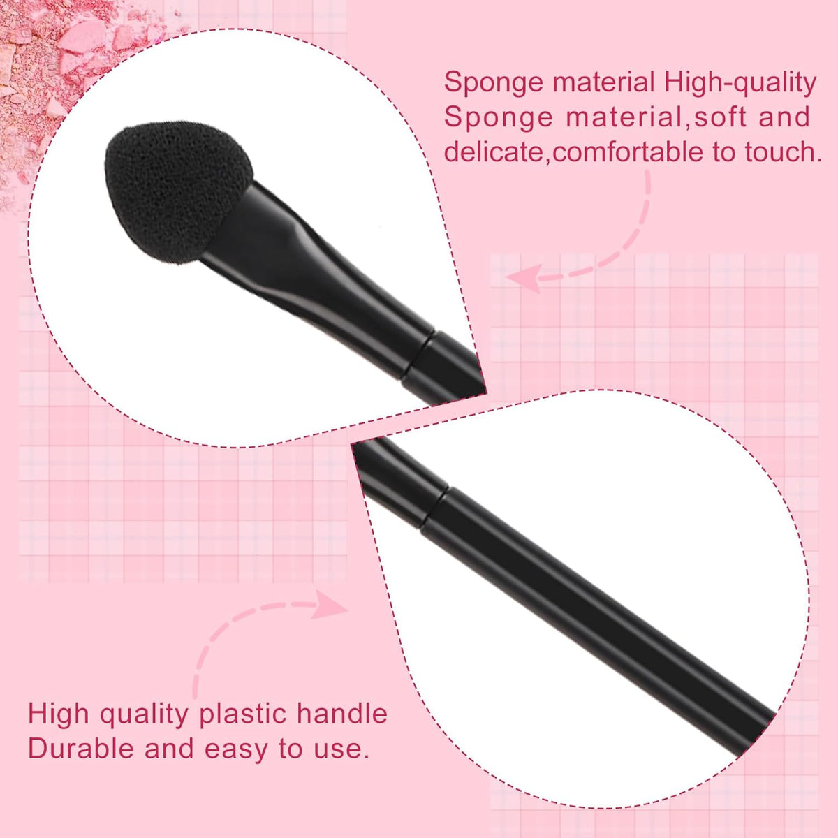 30 PCS Professional Disposable Dual Side Sponge Eyeshadow Brush, Double Head Eye shadow Brushes