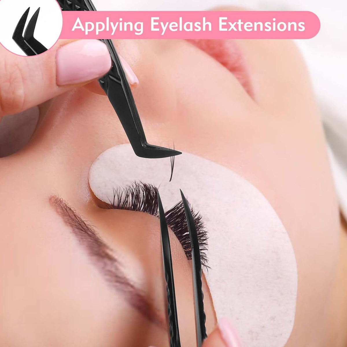 VEYES INC Lash Tweezers for Eyelash Extensions,High Precision Tweezers for Individual Classic and