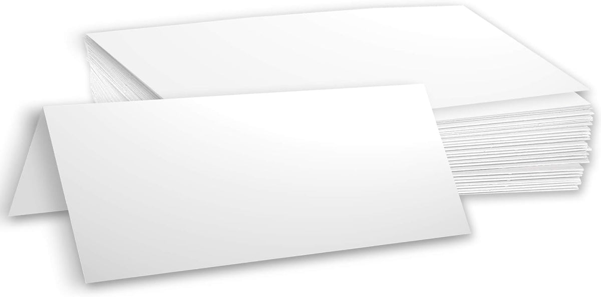Hamilco Blank Tent Name Place Table Cards 3 1/2" x 11" Folded Card Stock - White Cardstock Paper