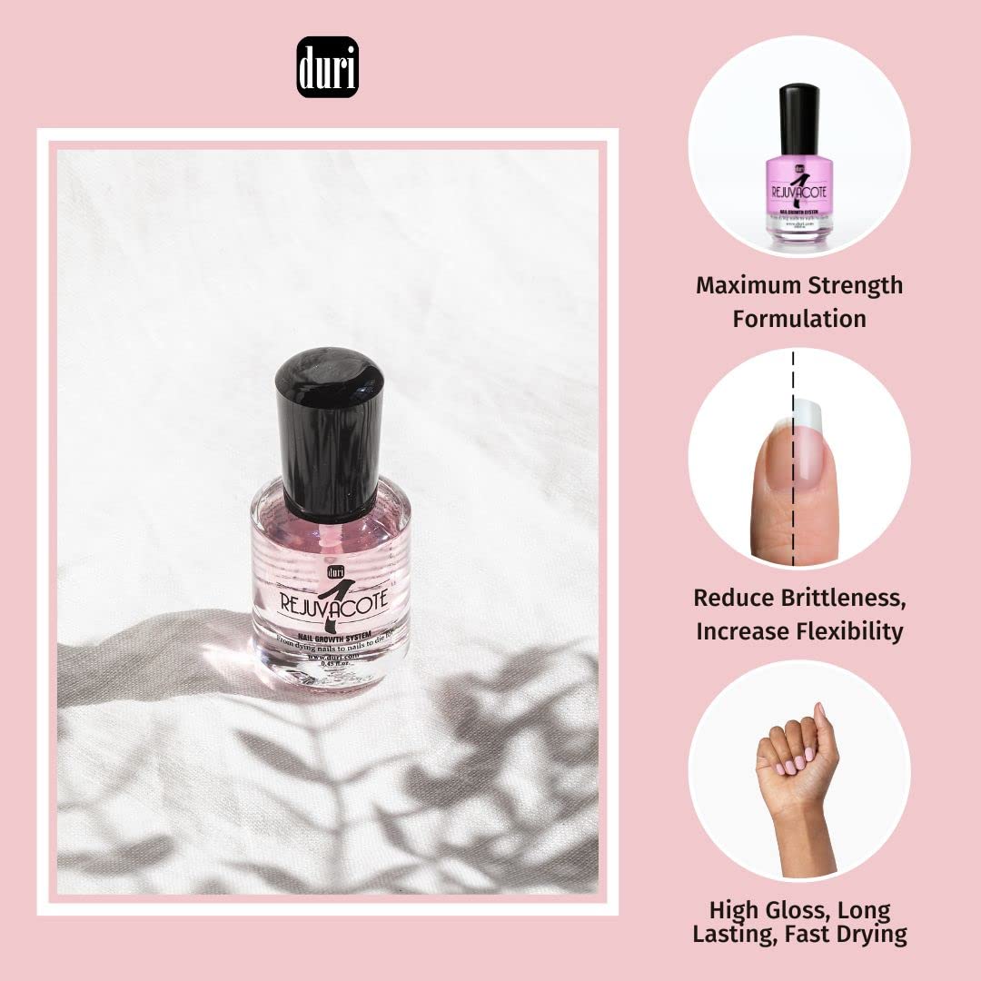 duri Rejuvacote 1 Original Maximum Strength Nail Growth System Base, Top Coat and Miracote Quick