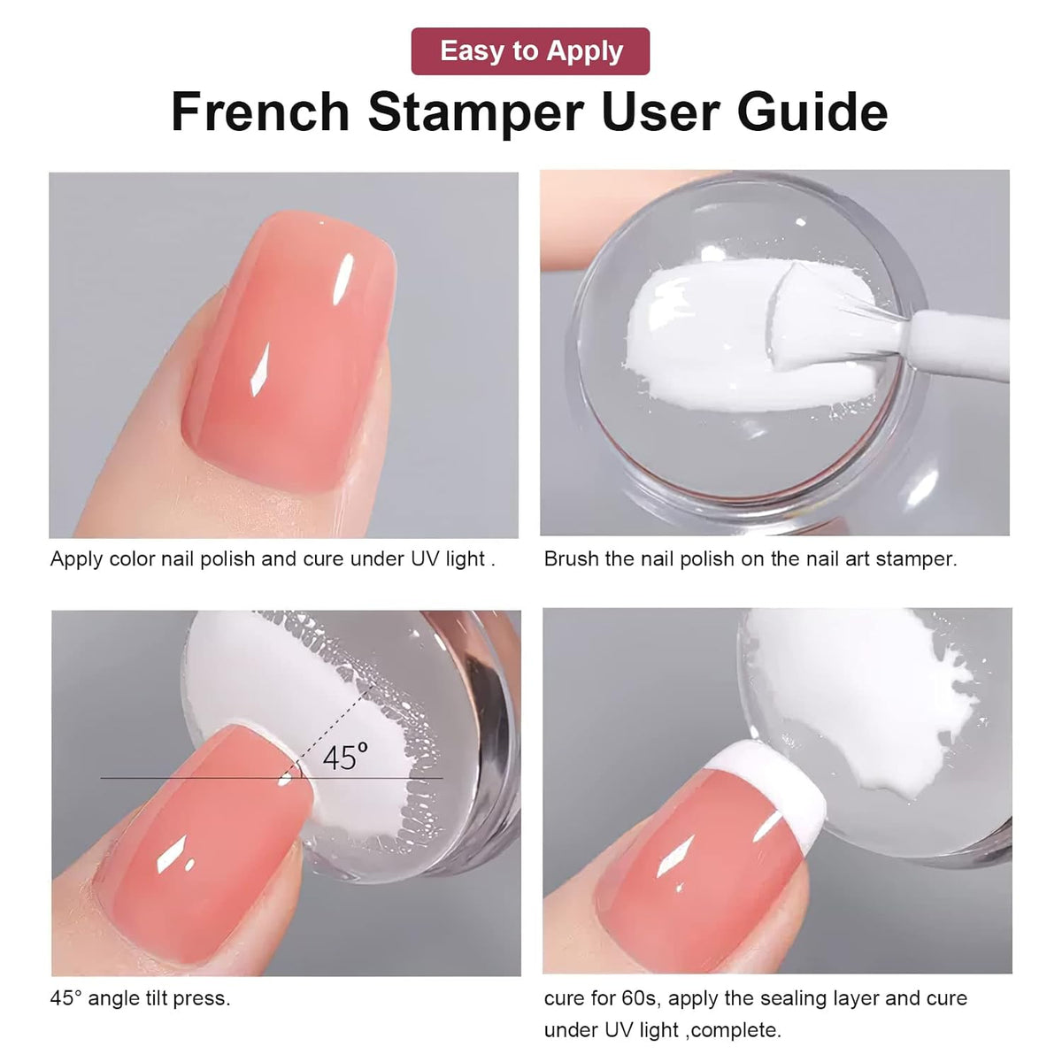 Nail Art Stamper Clear Silicone Nails Stamping Jelly with Scraper Transparent Visible Body DIY