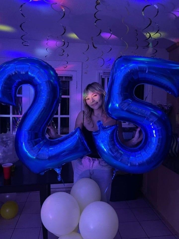 Large Night Blue 40 Inch Birthday Number 5 Balloon, Night Blue Five 5th 15 25 35 50 55 Birthday