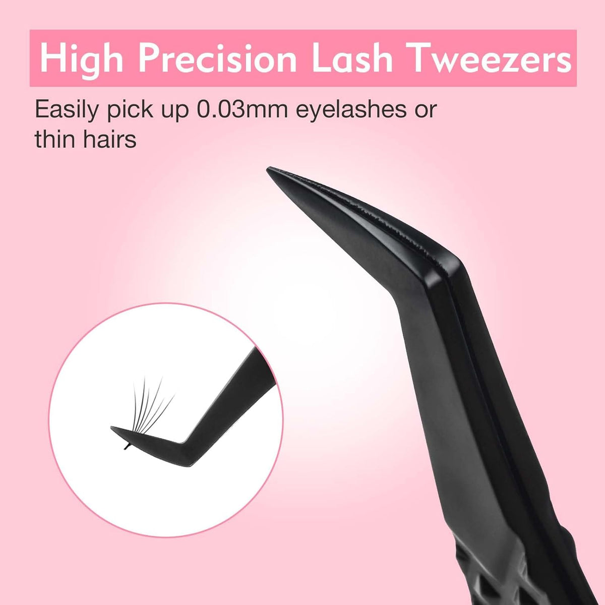 VEYES INC Lash Tweezers for Eyelash Extensions,High Precision Tweezers for Individual Classic and