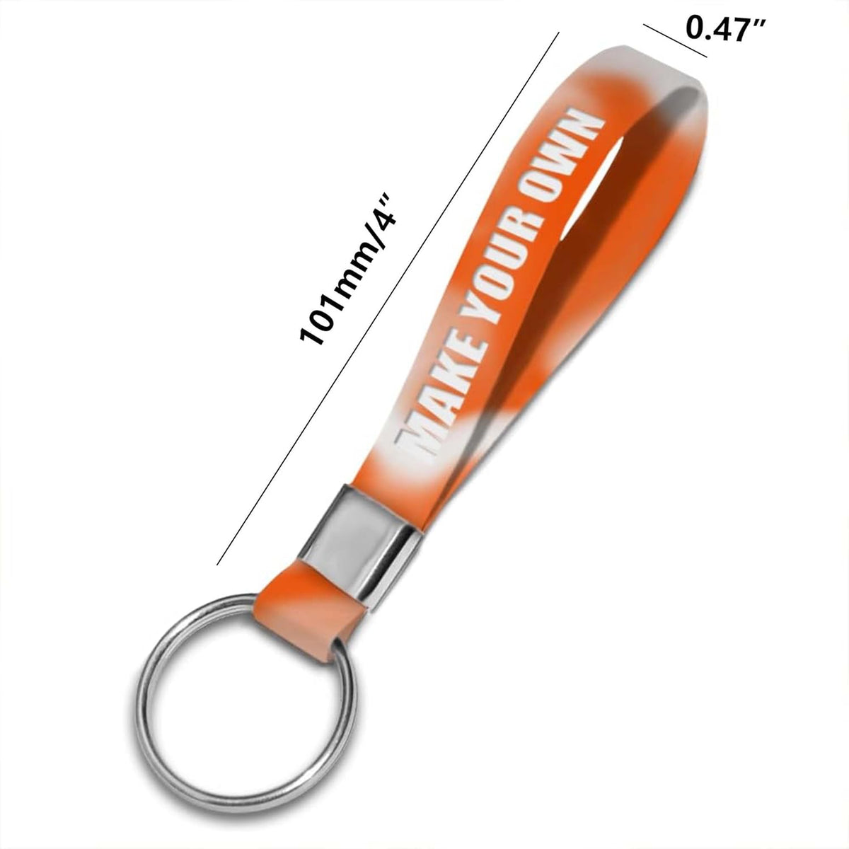 50 Personalized Silicone Keychains for Backpack Key Cellphone, Custom Silicone Keyrings