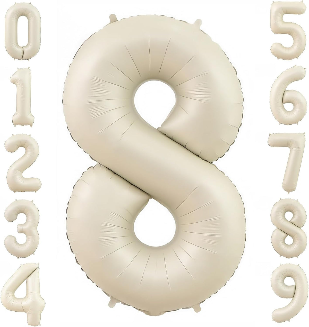 Cream 8 Balloon Number 40 Inch Cream White Number 8 Balloon Helium Mylar 8 Balloon for Birthday