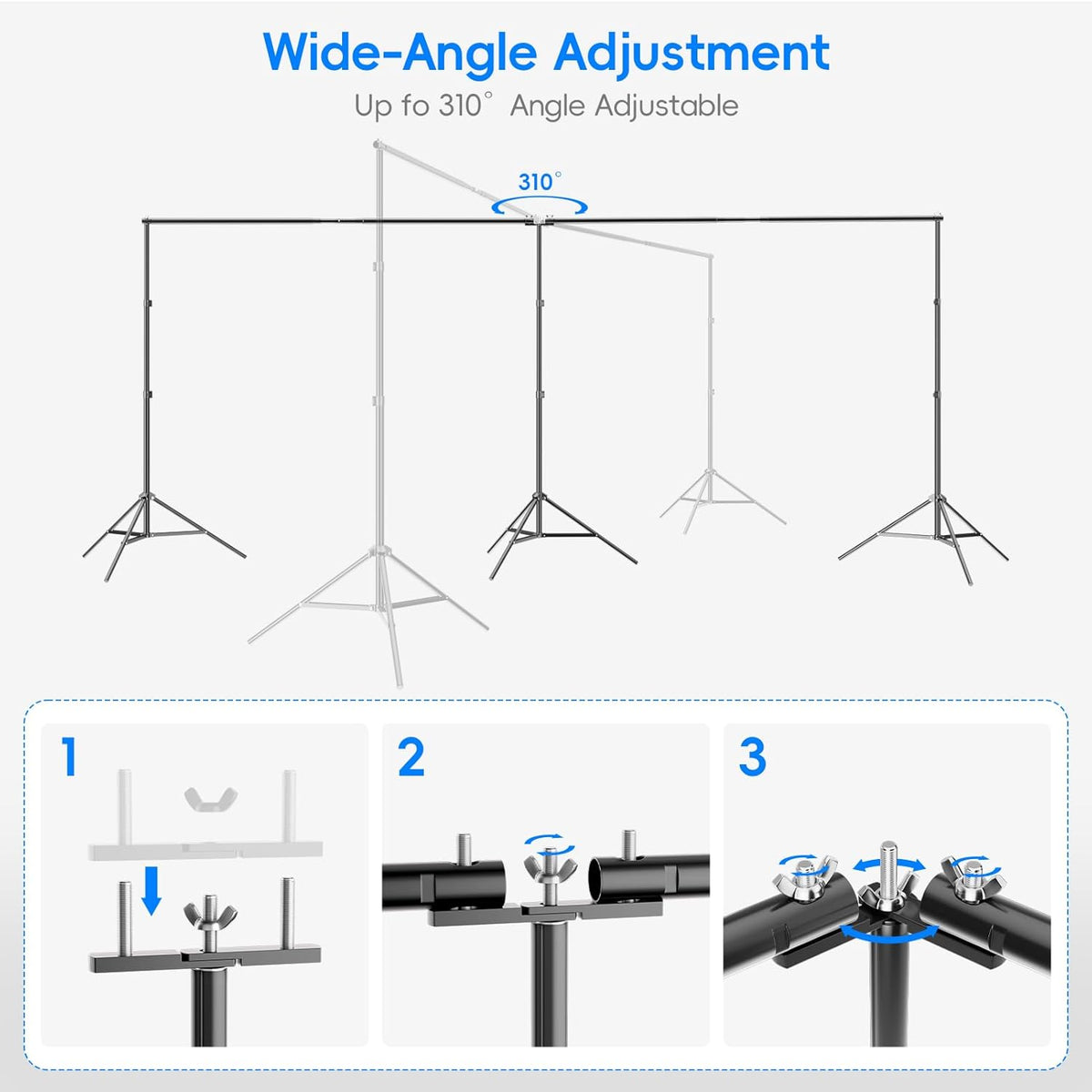 Photo Video Studio Large 20x7ft Adjustable Backdrop Stand, Photography Background Support System