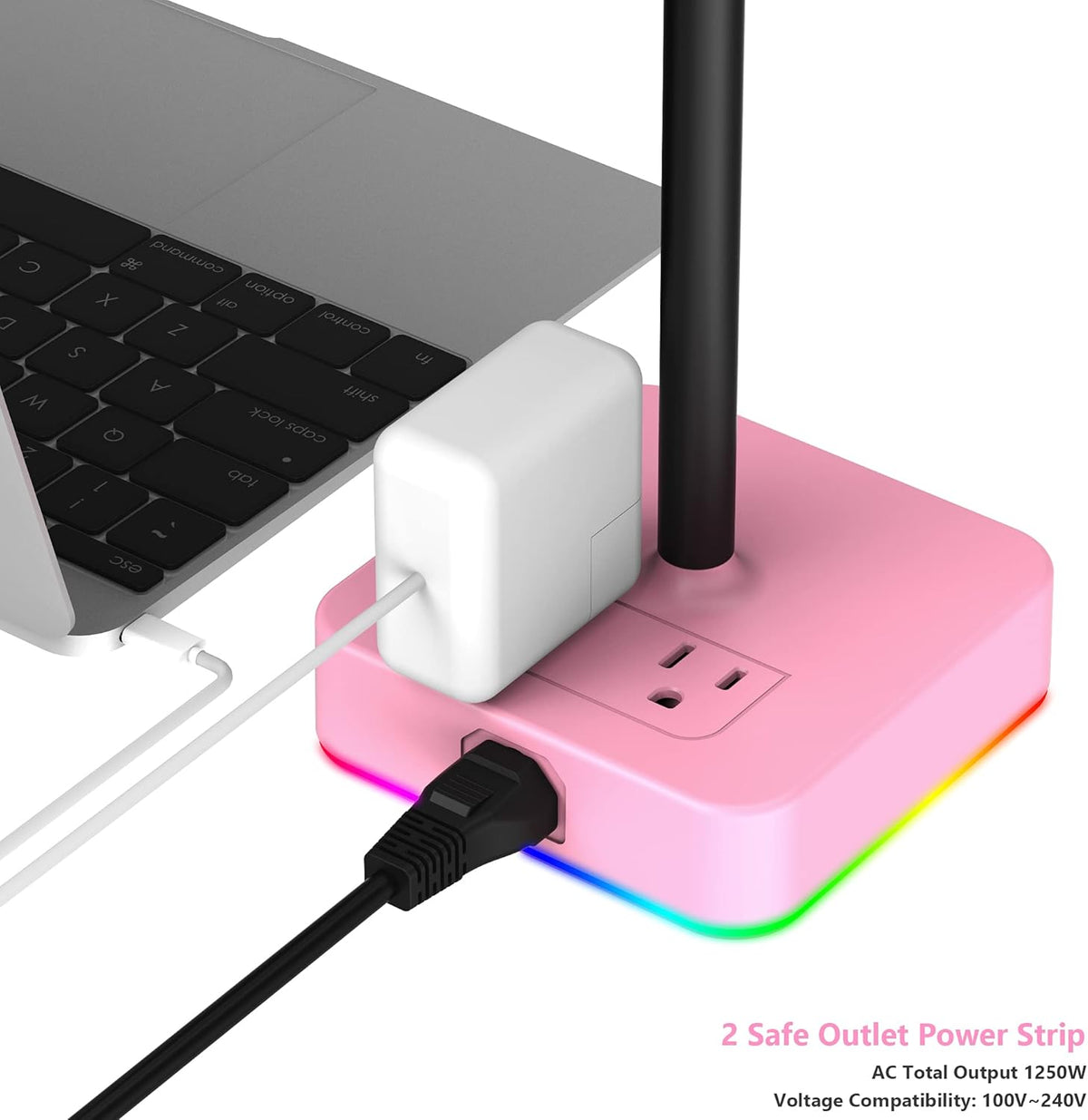 KAFRI RGB Headphone Stand with USB Charger Desk Gaming Headset Holder Hanger Rack with 3 USB