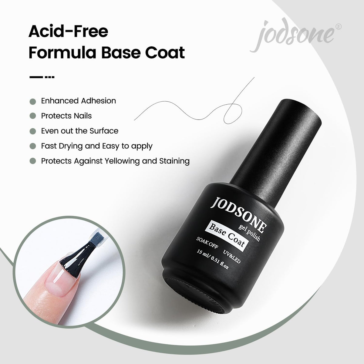 JODSONE 15ml Nail Glue Gel for Nail Tips Long Lasting Extension Glue for Clear Nail Tips Base Coat