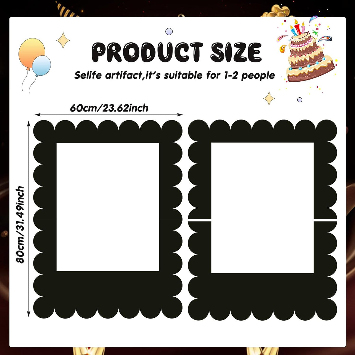 32 x 24 Inch Large Blank DIY Photo Booth Props Picture Frame Party Frame DIY Photo Booth Props