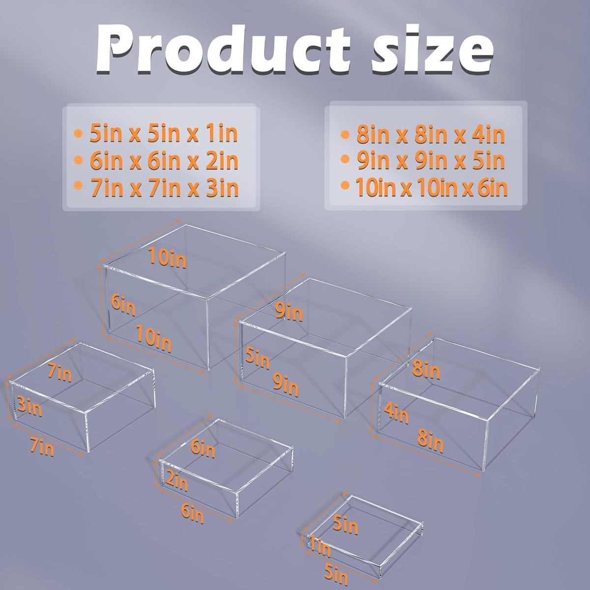 Buffet Risers, Food Display Risers for Party, Crystal Clear Acrylic Risers Display Stand for Buffet