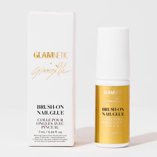 Glamnetic x GLAMZILLA Super Strong Brush On Nail Glue | Brush Tip Applicator, Mess Free, Travel