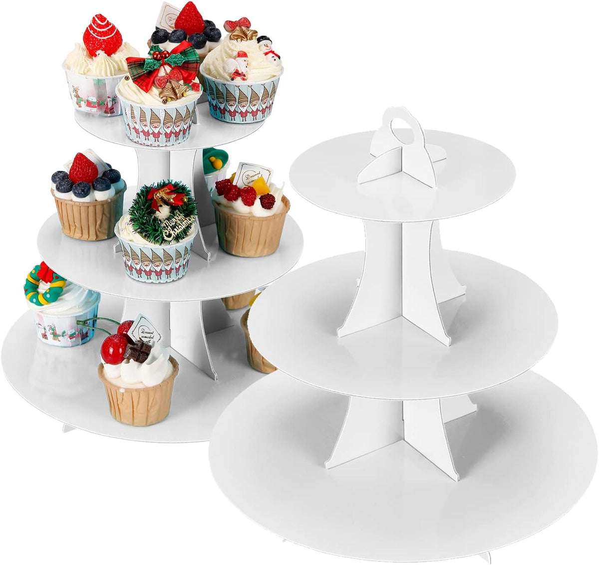 2Pcs 3-Tier Cupcake Stand, Cake Stand holder, Tiered DIY Cupcake Stand Tower for Dessert Table